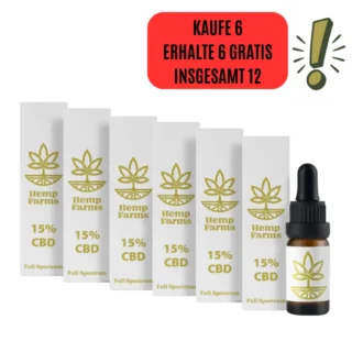 CBD Tropfen Full Spectrum – Super-Kombo 6 x 15% (9000mg)