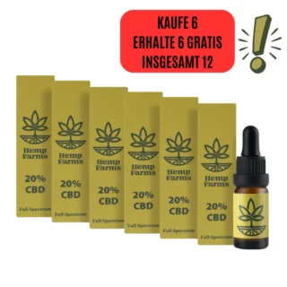 CBD Tropfen Full Spectrum – Super-Kombo 6 x 20% (12000mg)