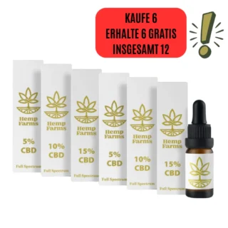 CBD Tropfen Super-Kombo – (2 x 5%) + (2 x 10%) + (2 x 15%)
