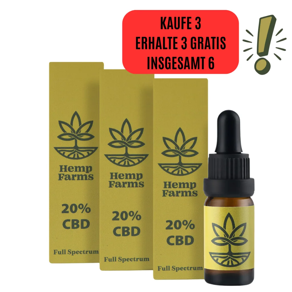 CBD Tropfen Hemp Farms Combo 20%+20%+20% 30ml. Full Spectrum