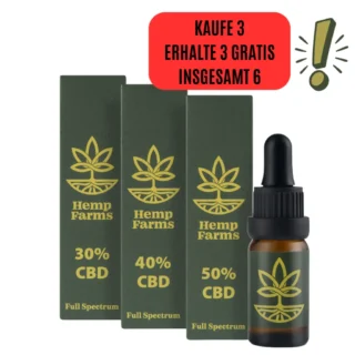 CBD Tropfen Hemp Farms Combo 30%+40%+50% 30ml. Full Spectrum